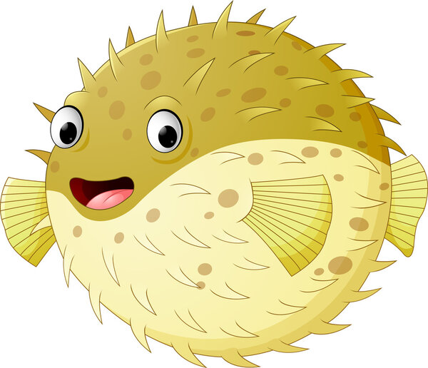 Cartoon funny puffer fish