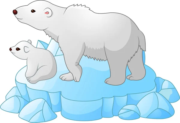 Polar bear with its son — Stock Vector