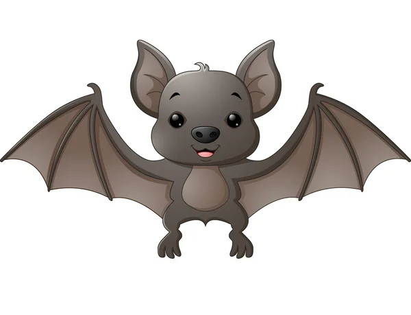 Bonito morcego desenho animado voando — Vetor de Stock