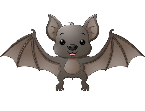 Mignon chauve-souris dessin animé volant — Image vectorielle