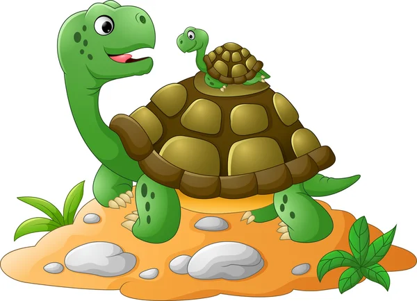 可爱的卡通乌龟 — 图库矢量图片