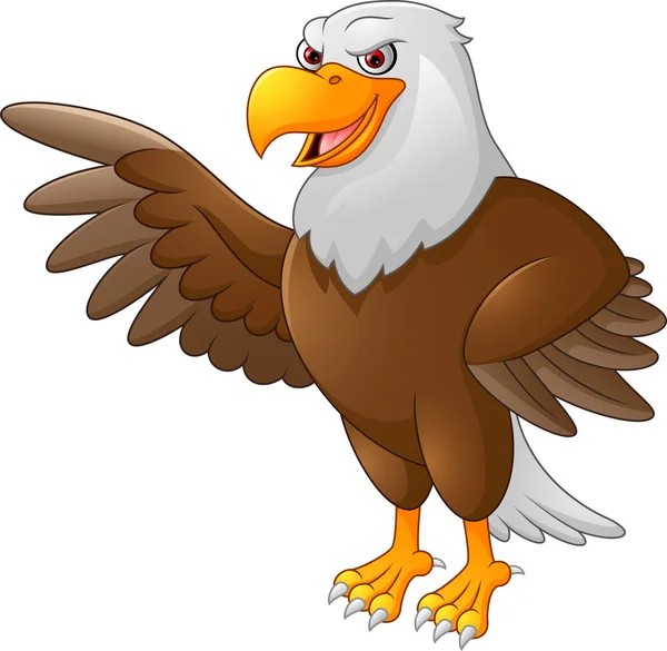 Eagle การ์ตูนโบกมือ — ภาพเวกเตอร์สต็อก