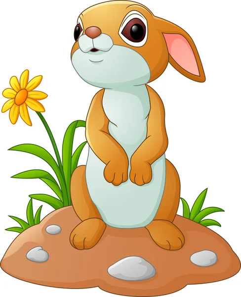 Lindo conejo de dibujos animados — Vector de stock