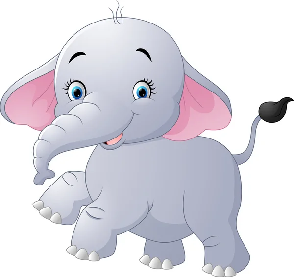 Elefante de dibujos animados posando — Vector de stock