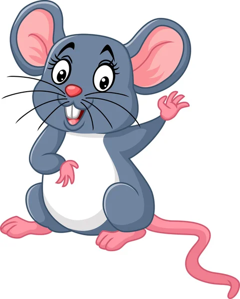 Happy mouse kartun - Stok Vektor