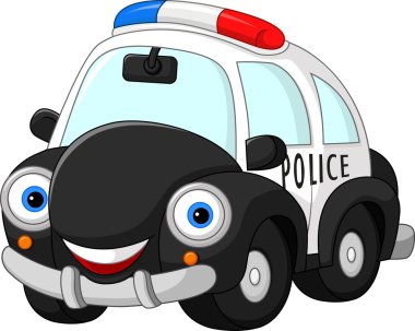 çizgi film polis araba karakteri