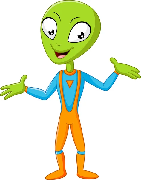 Grüner Alien-Cartoon — Stockvektor