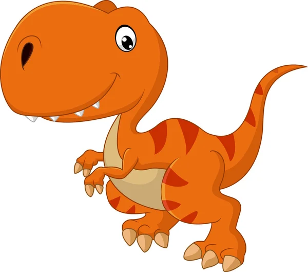 Happy dinosaur isolated on white background — Stock Vector