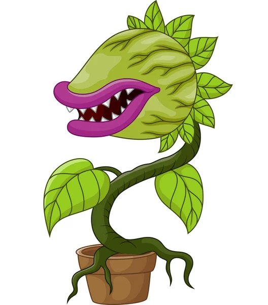 漫画食虫植物 — ストックベクタ