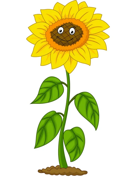 Šťastný karikatura slunečnice — Stockový vektor