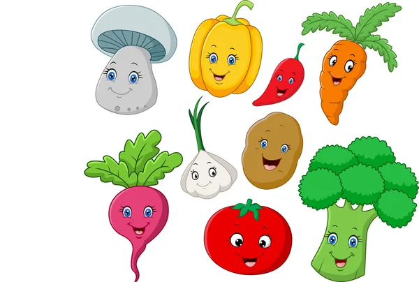 Cartoon über frisches Gemüse — Stockvektor