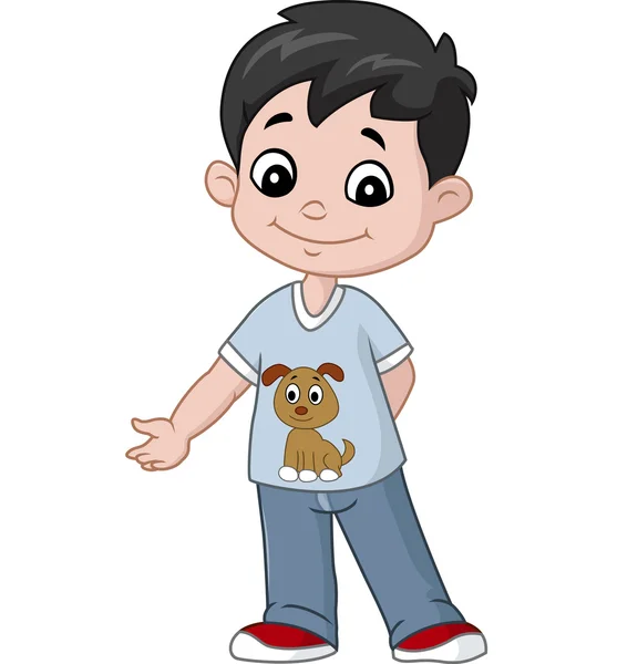 Boldog kis fiú rajzfilm — Stock Vector