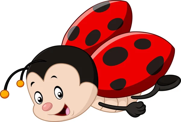 Dessin animé mignon coccinelle — Image vectorielle