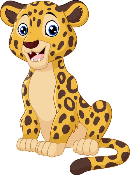 Lindo leopardo de dibujos animados — Vector de stock