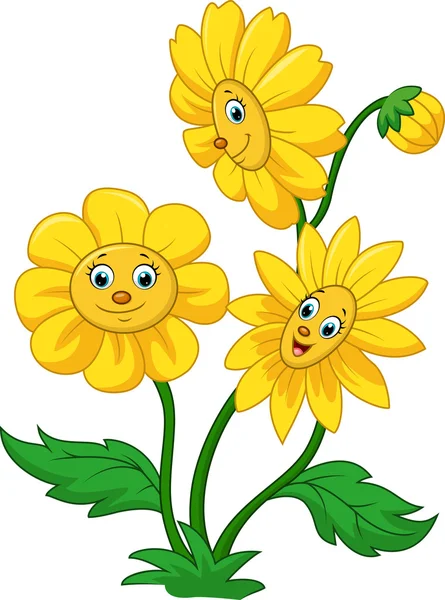 Cartoon happy sunflower — Stock Vector