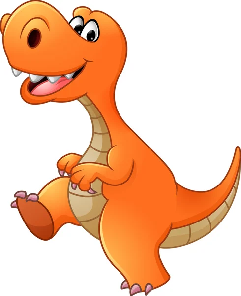 Bonita caricatura de dinosaurio — Vector de stock