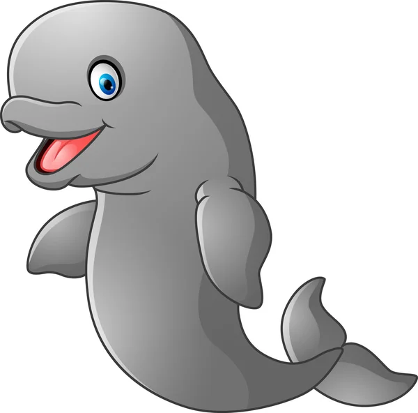 Linda caricatura dugong — Vector de stock