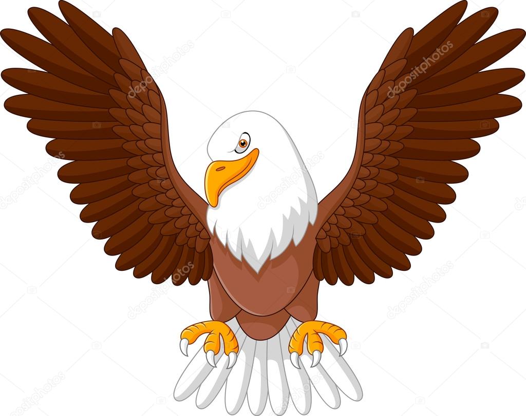 Cartoon eagle fly