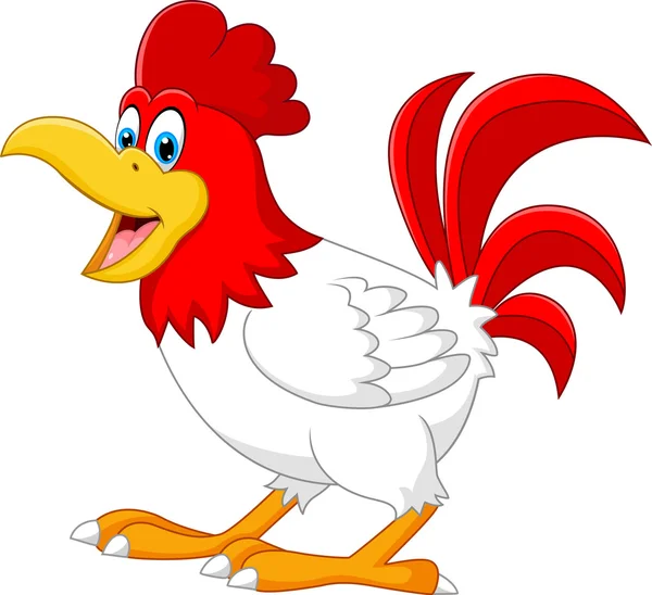 Dibujos animados gallo feliz — Vector de stock