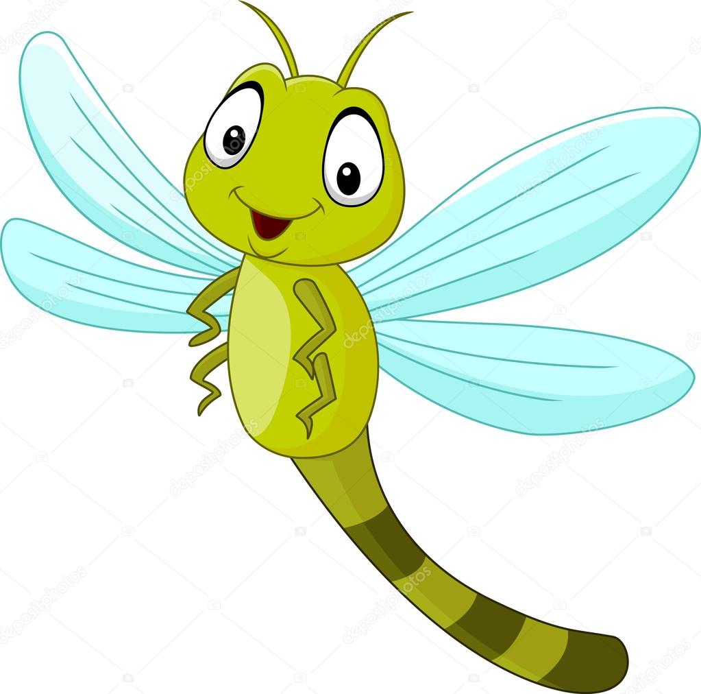 Cartoon funny dragonfly