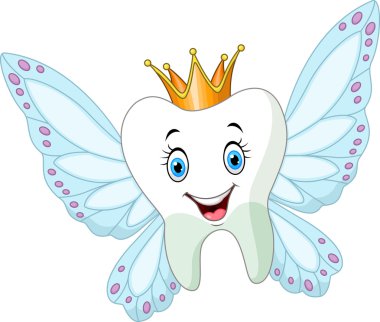 Cute tooth fairy flying clipart