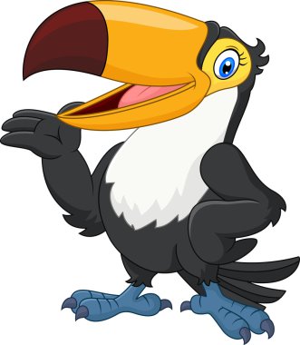 Karikatür komik toucan sunulması