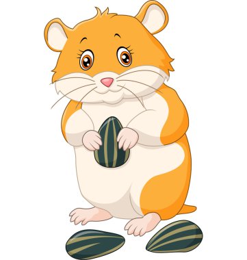 Şirin hamster holding Ayçiçeği tohumları