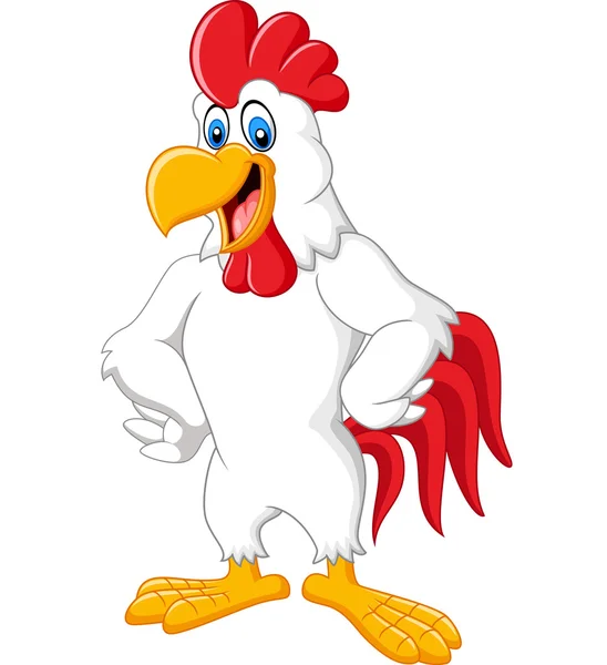 Dibujos animados gallo feliz — Vector de stock