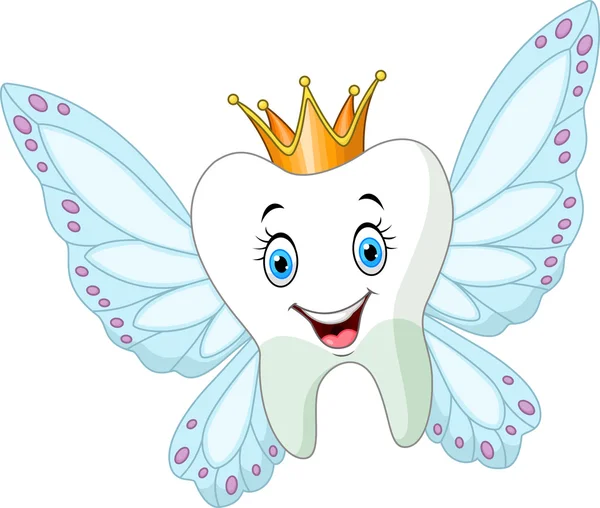 Cute tooth fairy flying — Stock Vector