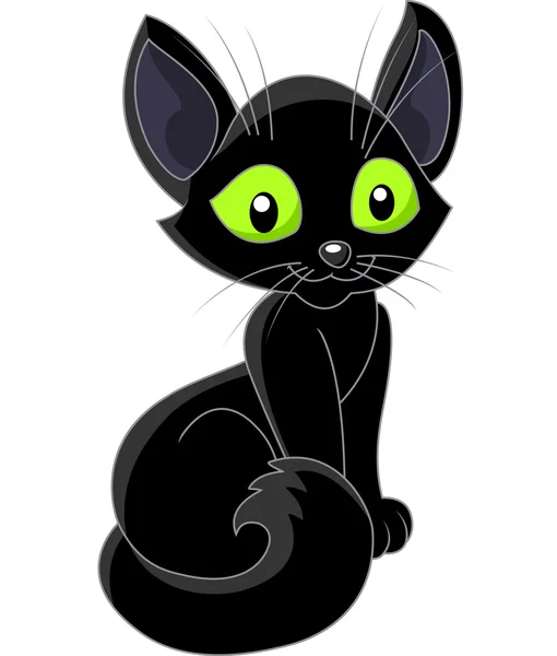 Cute black cat — Stock Vector