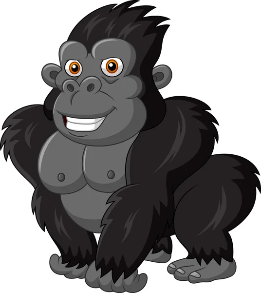 Aranyos gorilla elszigetelt fehér background — Stock Vector