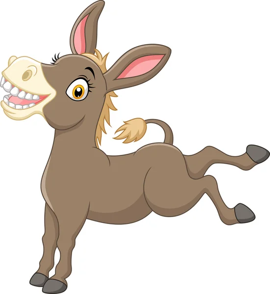 Dibujos animados burro divertido — Vector de stock