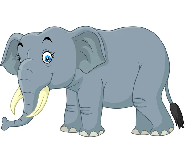 Boldog az, elephant rajzfilm — Stock Vector