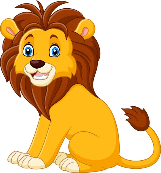 Карикатурный лев сидит — стоковый вектор