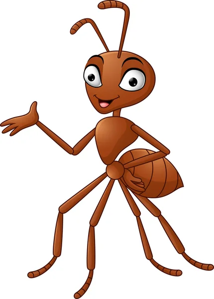 Mignonne fourmi dessin animé agitant — Image vectorielle