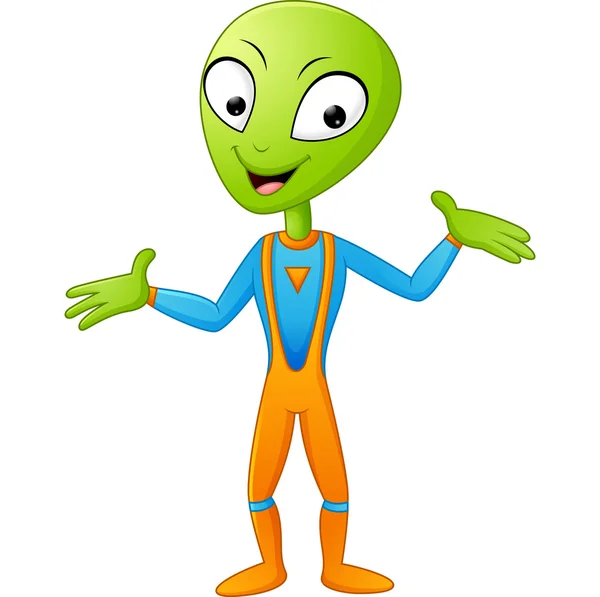 Dibujos animados alienígenas verdes — Vector de stock