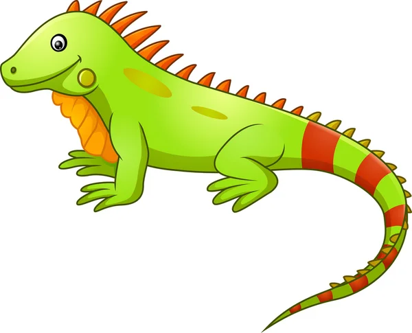 Lindo dibujo animado iguana — Vector de stock