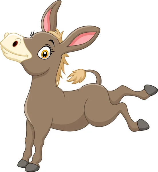 Happy donkey isolated on white background — Stock Vector