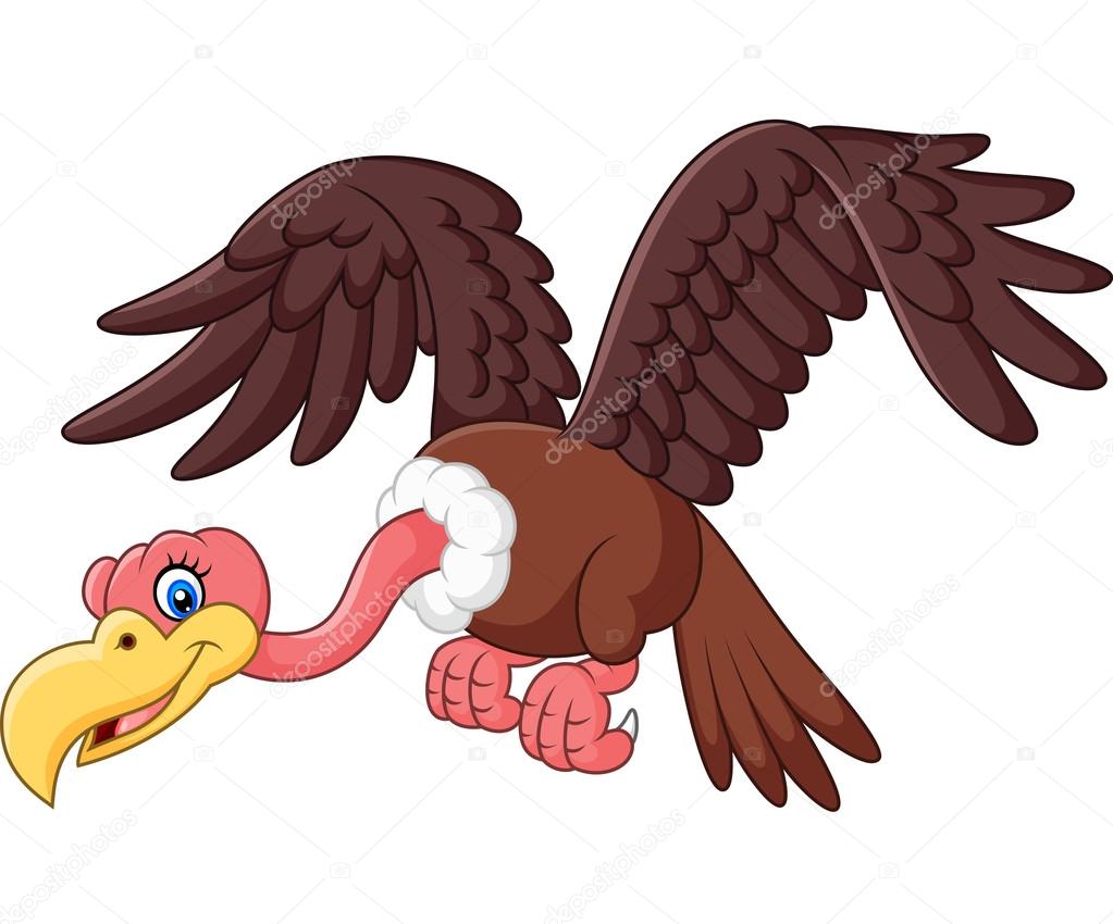 Cartoon Vulture flying
