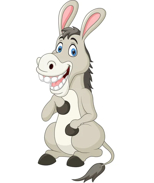 Mascote de burro engraçado dos desenhos animados — Vetor de Stock