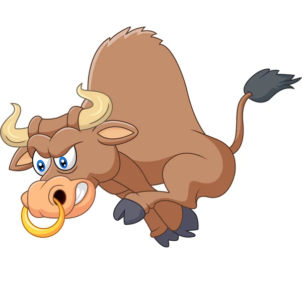 愤怒的公牛卡通 — 图库矢量图片