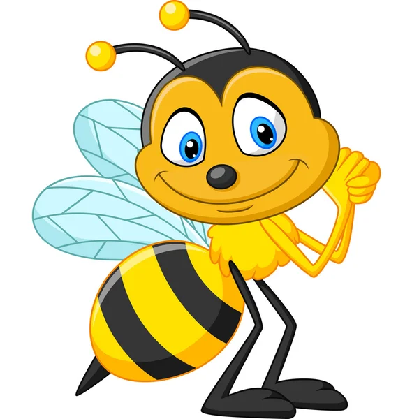 Happy bee cartoon — Stock Vector