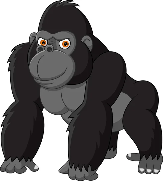 Vicces gorilla elszigetelt fehér background — Stock Vector