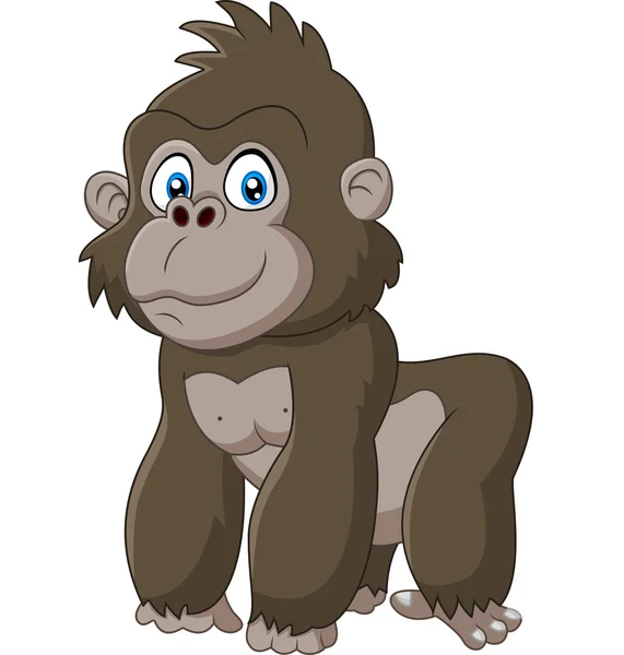 Schattige baby gorilla cartoon — Stockvector