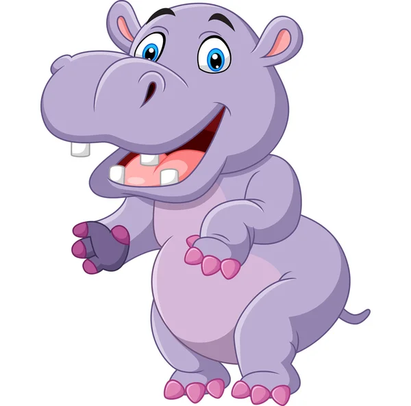 Cartoon funny hippo — Stock Vector