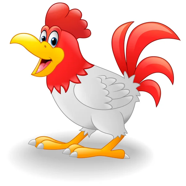 Dibujos animados gallo feliz — Vector de stock