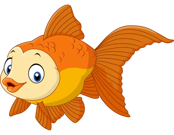 Cute cartoon golden fish — Stock Vector