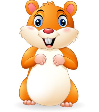 Çizgi film gülümseyen hamster