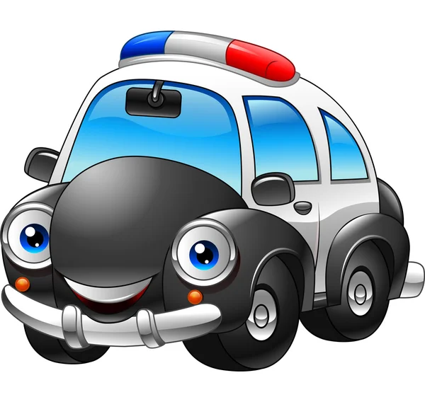 Cartoon police car character — Stock Vector