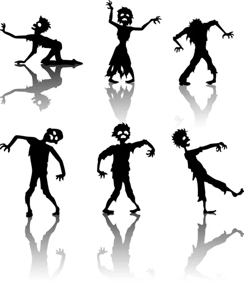 Zombie Silhouette collection — Stock Vector